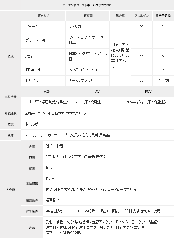 アーモンドローストホールゴツゴツSC