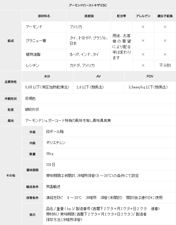 アーモンドローストキザミSC